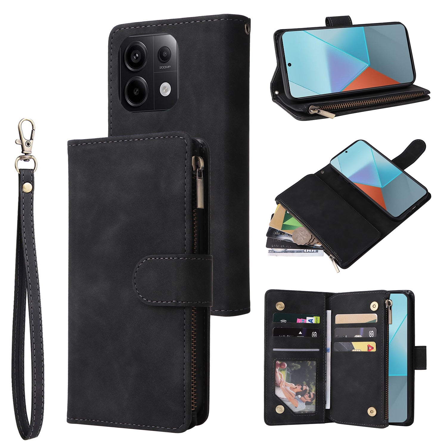 For Xiaomi Redmi Note 13 Pro 5G / Poco X6 5G PU Leather Wallet Mobile Phone Cover Case with Multiple Card Slots For Xiaomi Redmi Note 13 Pro 5G / Poco X6 5G PU Leather Wallet Mobile Phone Cover Case with Multiple Card Slots